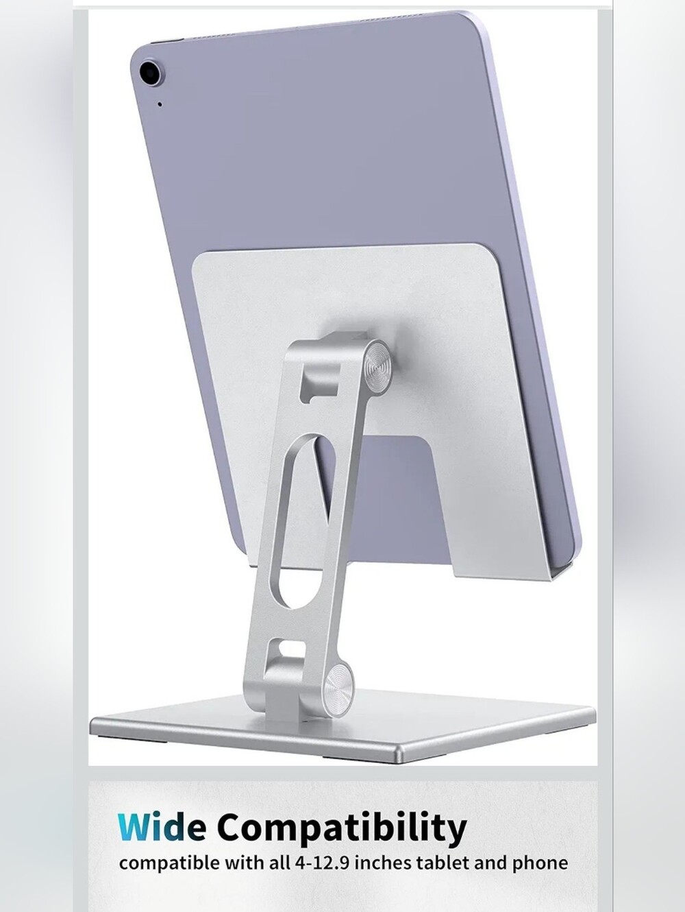 Adjustable Silver Tablet Stand for 4–13½" Devices